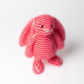 PELUCHE EVEY  BUNNY ORIGINAL- Lapin ORANGE/BLANC Rayé de 31 cm