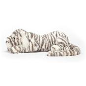 PELUCHE LOUNGING LOVELINESS de JELLYCAT - SACHA TIGRE BLANC 17 X 45 cm