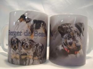 TASSE / MUG -  Chien Bébés BEAUCERON ARLEQUIN