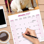 CALENDRIER 2027 - BOULEDOGUE ANGLAIS