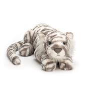 PELUCHE LOUNGING LOVELINESS de JELLYCAT - SACHA TIGRE BLANC 17 X 45 cm