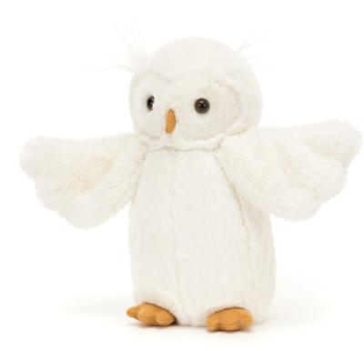 PELUCHE BASHFULL OWL ORIGINAL de JELLYCAT - CHOUETTE  Blanche -  24 cm